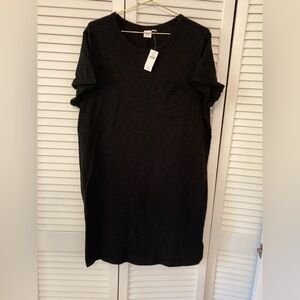 Gap Black T-Shirt Dress Crew Neck Patch Pocket Cotton Size Large New with Tags